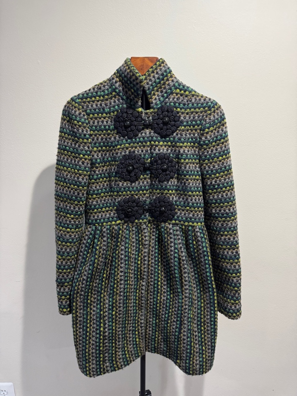 Plenty By Tracy Reese Princess Coat Jacket Nubby Green Multicolor (Size 4)